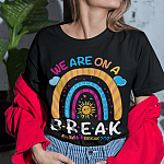 We Are On A Break Summer Break 2021 Rainbow Funny Teacher T-Shirt - V-Neck Shirt