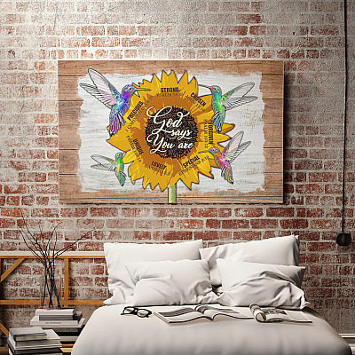 Alternative view of God Says You Are Strong Psalm 18 35 Chosen John 15 16 Precious Framed Canvas - Unframed Poster