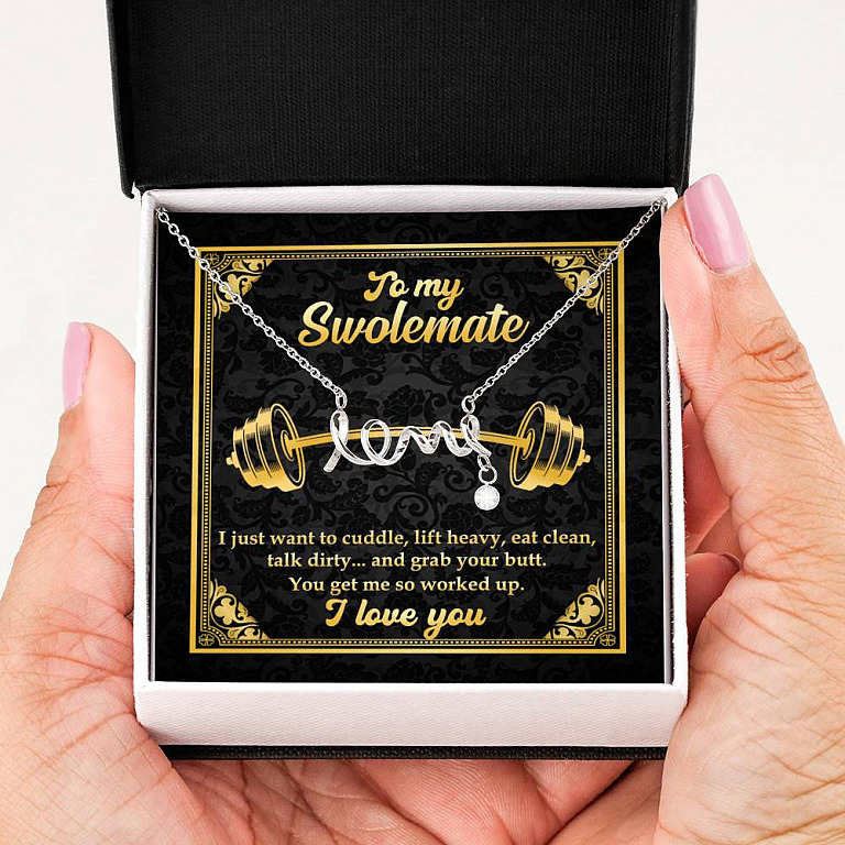 To My Swolemate I Just Want To Cuddle Grab Your Butt You Get Me So Worked Up Scripted Love Pendant Necklace