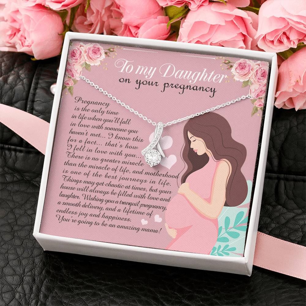From Mom to My Daughter on Your Pregnancy Is the Only Time in Life Alluring Pendant Necklace From Mom to My Daughter on Your Pregnancy Is the Only Time in Life Alluring Pendant Necklace