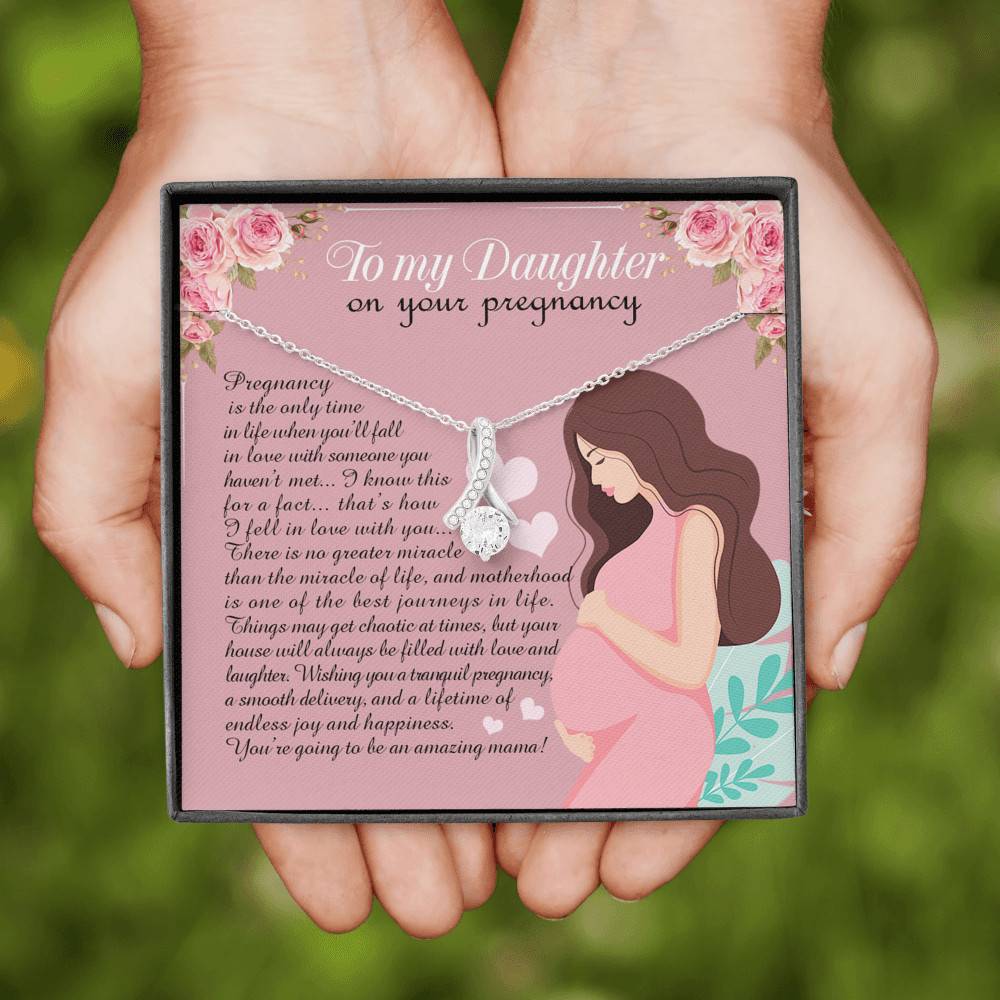From Mom to My Daughter on Your Pregnancy Is the Only Time in Life Alluring Pendant Necklace From Mom to My Daughter on Your Pregnancy Is the Only Time in Life Alluring Pendant Necklace