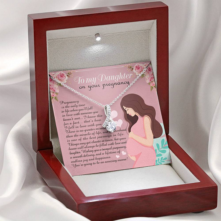 From Mom to My Daughter on Your Pregnancy Is the Only Time in Life Alluring Pendant Necklace