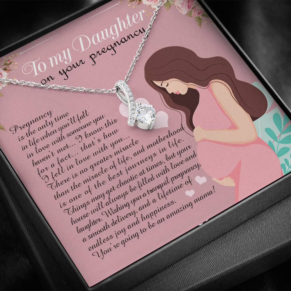 From Mom to My Daughter on Your Pregnancy Is the Only Time in Life Alluring Pendant Necklace From Mom to My Daughter on Your Pregnancy Is the Only Time in Life Alluring Pendant Necklace