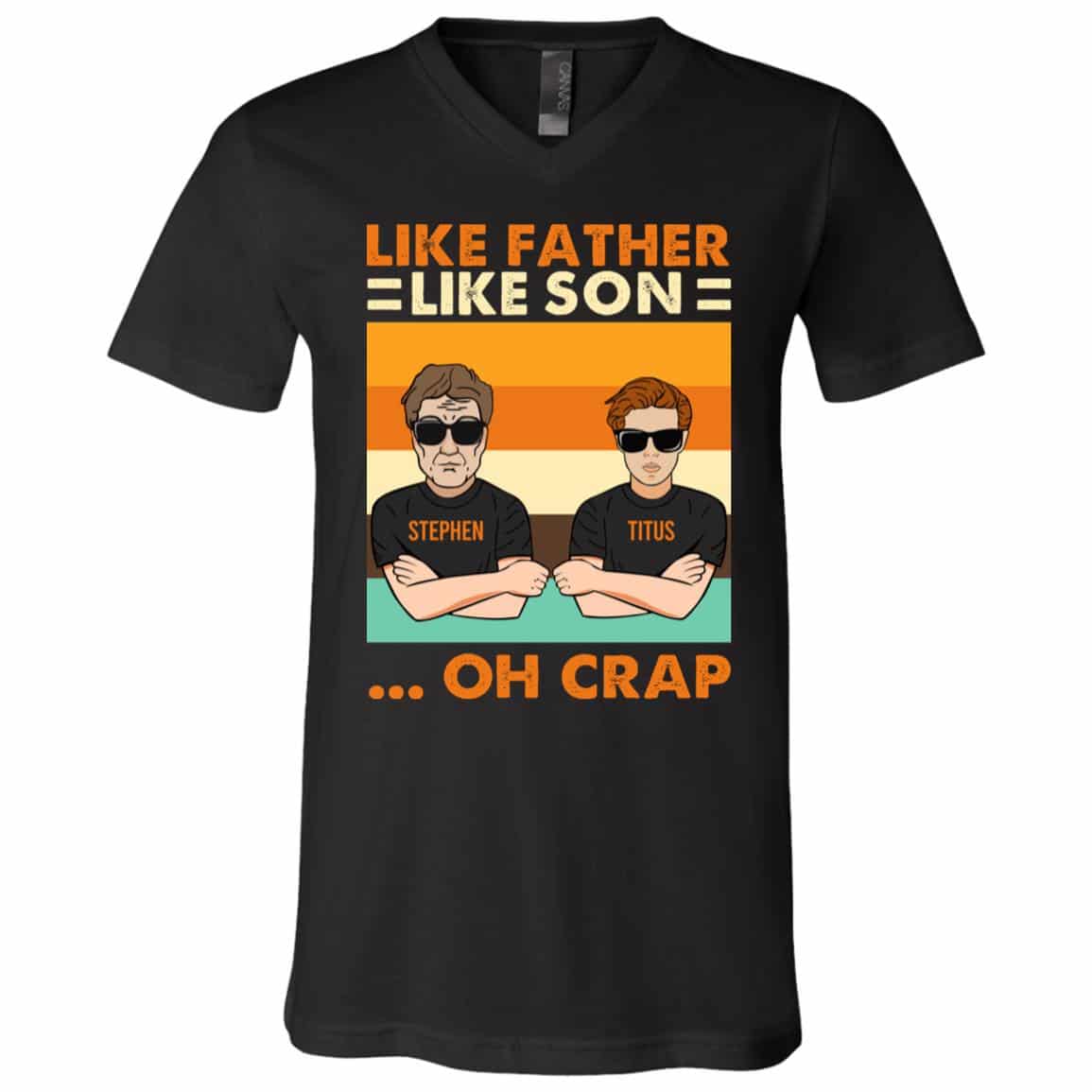 Personalized Son Tshirt, Black, V-Neck T-Shirt