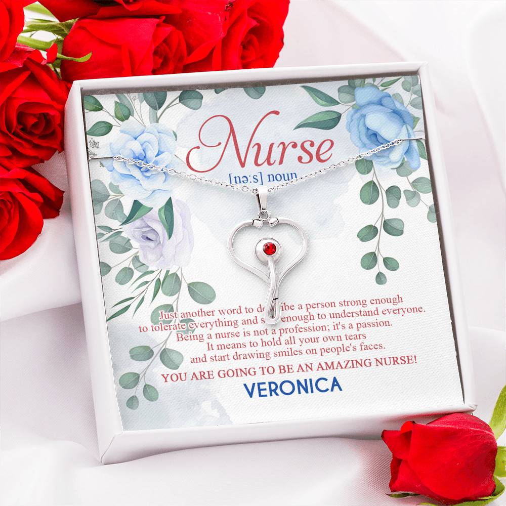 Personalized Nurse Strong To Tolerate Everything And Soft To Understand Everyone Stethoscope Necklace