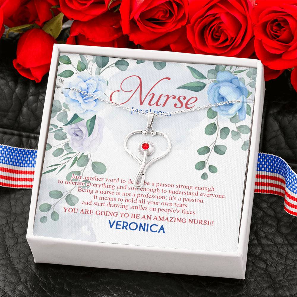 Personalized Nurse Strong To Tolerate Everything And Soft To Understand Everyone Stethoscope Necklace