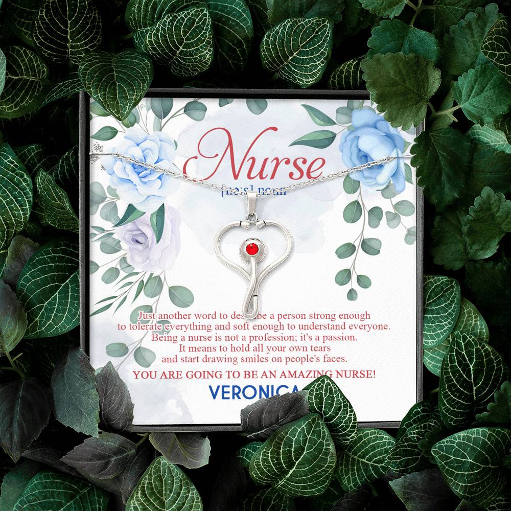 Personalized Nurse Strong To Tolerate Everything And Soft To Understand Everyone Stethoscope Necklace