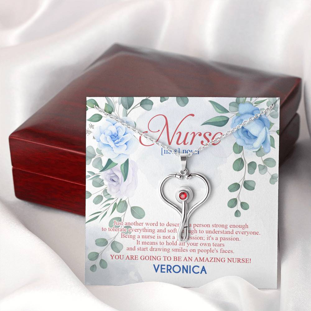 Personalized Nurse Strong To Tolerate Everything And Soft To Understand Everyone Stethoscope Necklace