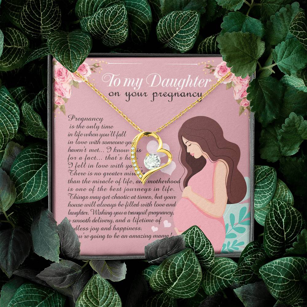 From Mom to My Daughter on Your Pregnancy Is the Only Time in Life Forever Love Pendant Necklace From Mom to My Daughter on Your Pregnancy Is the Only Time in Life Forever Love Pendant Necklace
