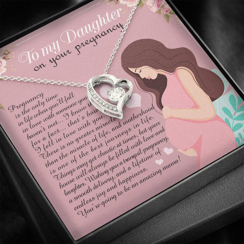 From Mom to My Daughter on Your Pregnancy Is the Only Time in Life Forever Love Pendant Necklace From Mom to My Daughter on Your Pregnancy Is the Only Time in Life Forever Love Pendant Necklace