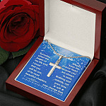 To My Grandson You Will Be One Of My Most Beautiful Chapters Artisan Crafted Cross Necklace