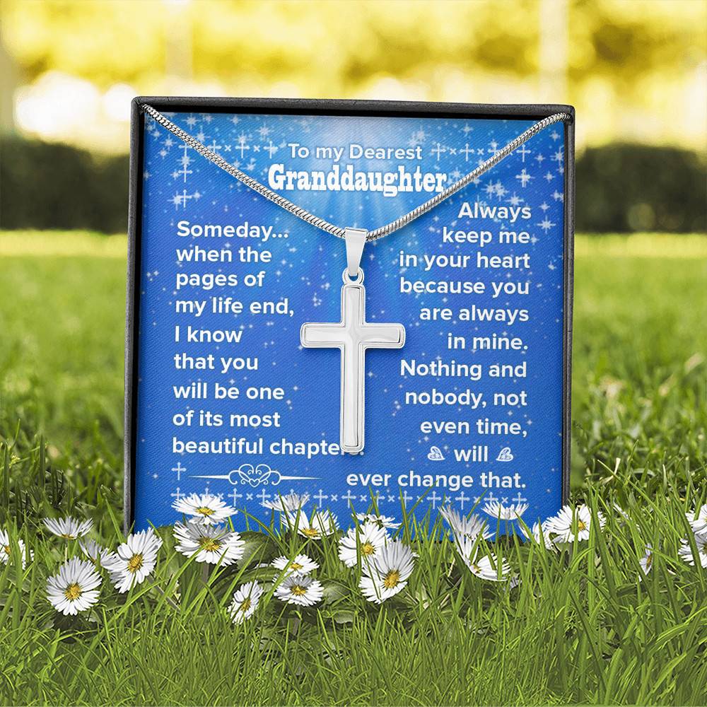 To My Granddaughter You Will Be One Of My Most Beautiful Chapters Artisan Crafted Cross Necklace To My Granddaughter You Will Be One Of My Most Beautiful Chapters Artisan Crafted Cross Necklace