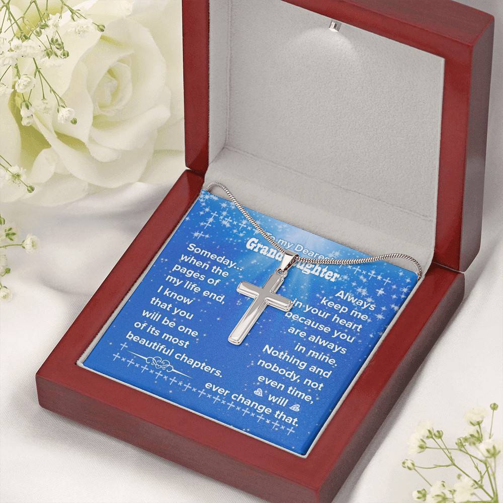 To My Granddaughter You Will Be One Of My Most Beautiful Chapters Artisan Crafted Cross Necklace To My Granddaughter You Will Be One Of My Most Beautiful Chapters Artisan Crafted Cross Necklace