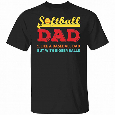 softball dad, Black, Unisex T-Shirt