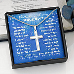 To My Daughter You Will Be One Of My Most Beautiful Chapters Artisan Crafted Cross Necklace