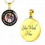 Custom Photo My Guardian Angel Necklace - Forever In My Heart Necklace - Memorial Photo Circle Pendant