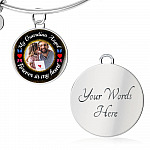 Custom Photo My Guardian Angel Necklace - Forever In My Heart Necklace - Memorial Photo Circle Pendant
