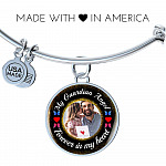 Custom Photo My Guardian Angel Necklace - Forever In My Heart Necklace - Memorial Photo Circle Pendant
