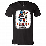 Just A Regular Mom Trying NShirt, Black, V-Neck T-Shirt