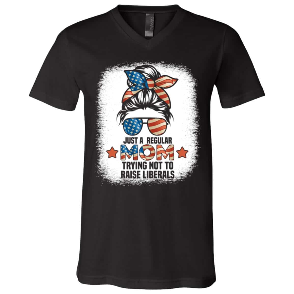 Just A Regular Mom Trying NShirt, Black, V-Neck T-Shirt