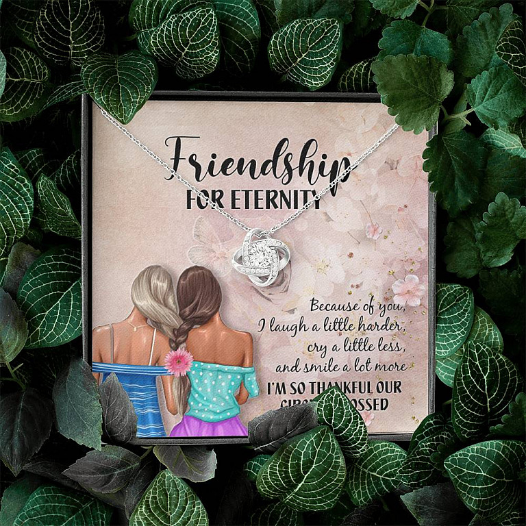 Friendship For Eternity Love Knot Necklace - Friendship Necklace For Best Friend Gift - Bestie Necklace