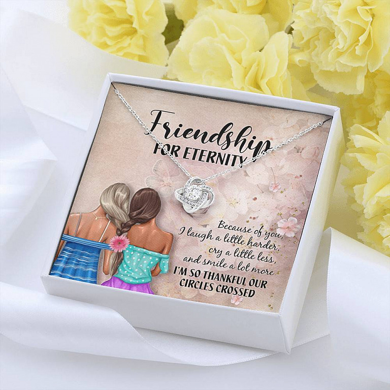 Friendship For Eternity Love Knot Necklace - Friendship Necklace For Best Friend Gift - Bestie Necklace