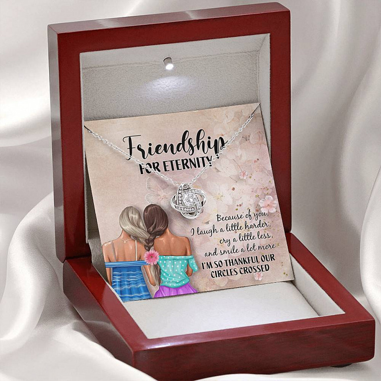 Friendship For Eternity Love Knot Necklace - Friendship Necklace For Best Friend Gift - Bestie Necklace