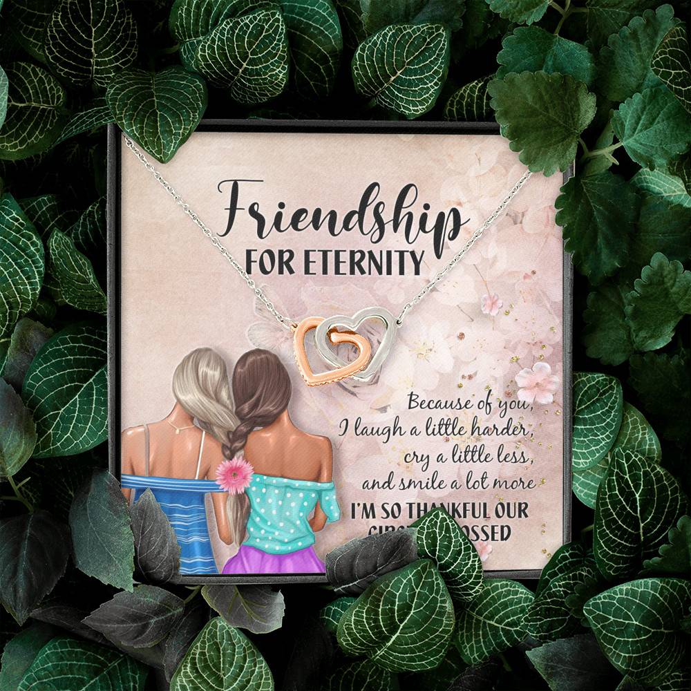 Friendship For Eternity Joined Interlocking Hearts Pendant Necklace - Friendship Necklace For Best Friend Friendship For Eternity Joined Interlocking Hearts Pendant Necklace - Friendship Necklace For Best Friend