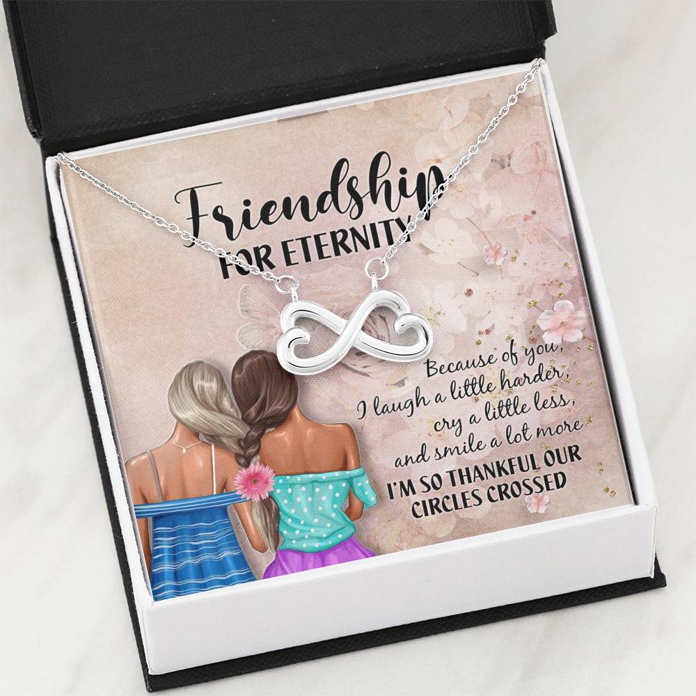 Friendship For Eternity Joined Infinity Heart Pendant Necklace - Friendship Necklace For Best Friend Gifts