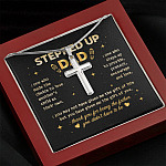 Stepped Up Dad One Who Made The Choice To Love Another's Child Step Dad Christian Cross Pendant Necklace
