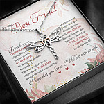 To My Best Friend Thank You For All That You Do I'd Lost Without You Dragonfly Necklace
