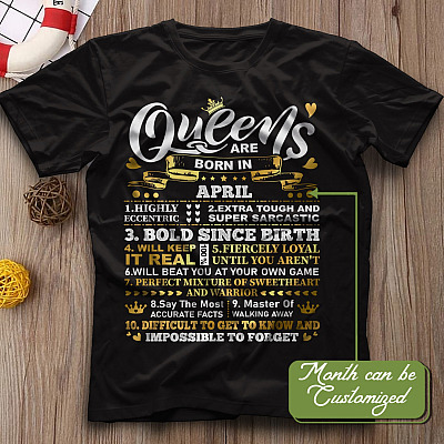 Personalized Queens Are Born Highly Eccentric T-Shirt