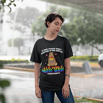 Alternative view of If Your Parents Aren't Accepting I'm Your Mom Now T-Shirt - LGBT Mama Shirt - Pride Month Shirt