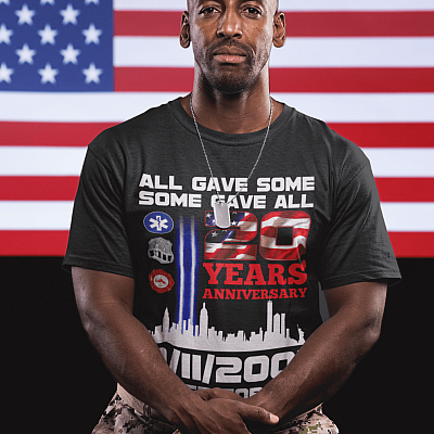 Alternative view of All Gave Some Some Gave All 20 Years Anniversary 9/11/2001 Never Forget T-Shirt - 9/11 20th Anniversary Shirt