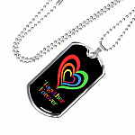 LGBTQ Rainbow Heart Together Forever - Dog Tag Pendant Necklace - Gay Pride Month Gift LGBTQ Rainbow Heart Together Forever - Dog Tag Pendant Necklace - Gay Pride Month Gift