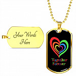 LGBTQ Rainbow Heart Together Forever - Dog Tag Pendant Necklace - Gay Pride Month Gift LGBTQ Rainbow Heart Together Forever - Dog Tag Pendant Necklace - Gay Pride Month Gift
