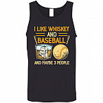 I Like Whiskey And Baseball And Maybe 3 People Vintage Cotton Tank Top Tee - Ladies Racerback Tank