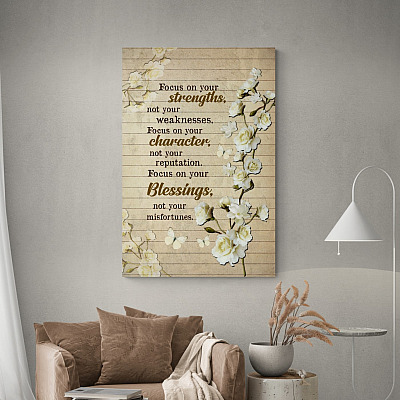 Alternative view of Focus on Your Strengths Not Your Weaknesses Gallery Wrapped Framed Canvas - Unframed Poster
