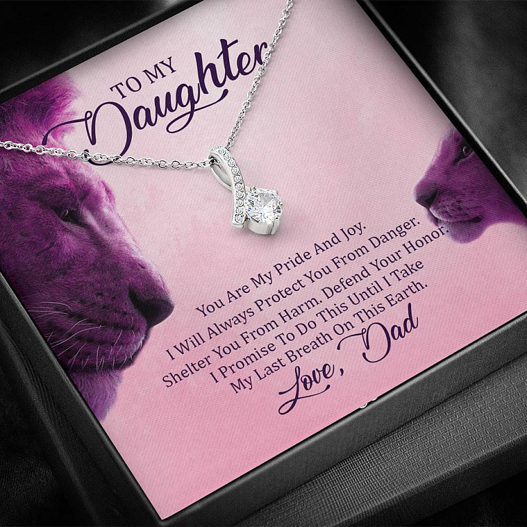 To My Daughter You Are My Pride I Will Always Protect You Alluring Beauty Pendant Necklace - Gift For Daughter
