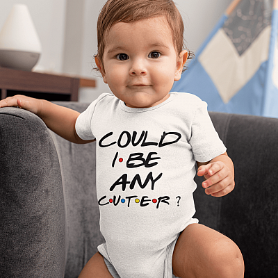 Alternative view of Could I Be Any Cuter Funny Friends TV Show Baby Onesie - Baby Infant Bodysuit