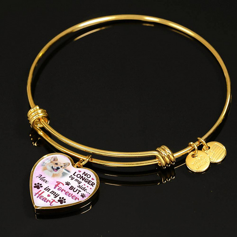 Custom Photo Dog No Longer By My Side But Forever In My Heart Heart Pendant Necklace - Missing Dog In Heaven Gift