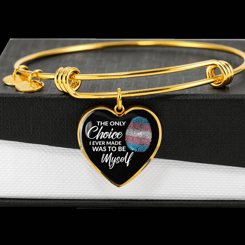 Transgender The Only Choice I Ever Made Was To Be Myself Heart Pendant Necklace - Transgender Pride Flag Gift