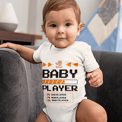 Alternative view of Baby Player Gamer Baby Onesie - Baby Infant Bodysuit