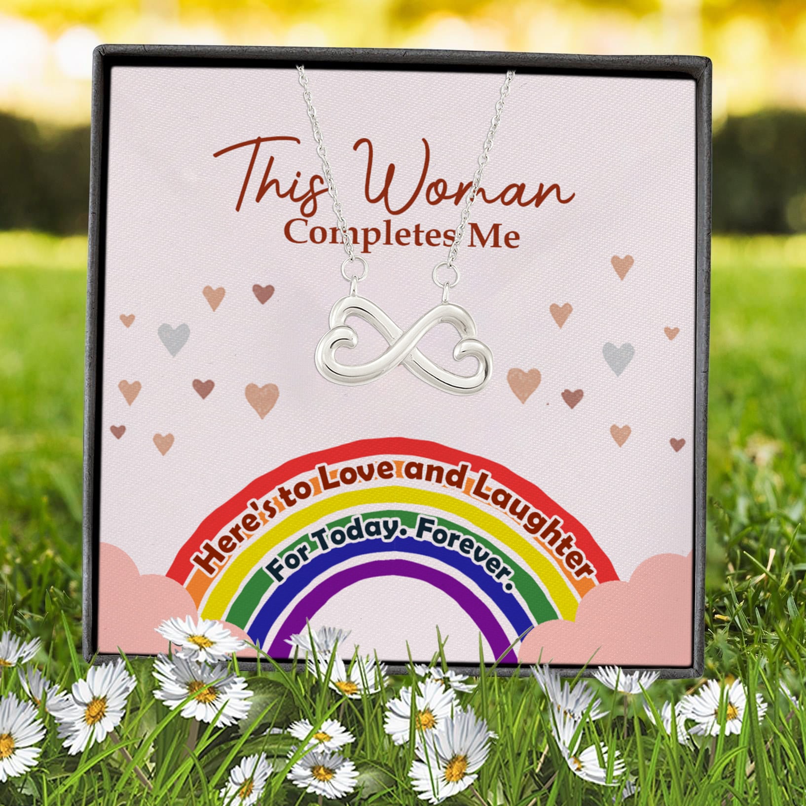 5TM. This Woman Completes Me(4) Infinity Heart Necklace (Silver) 7