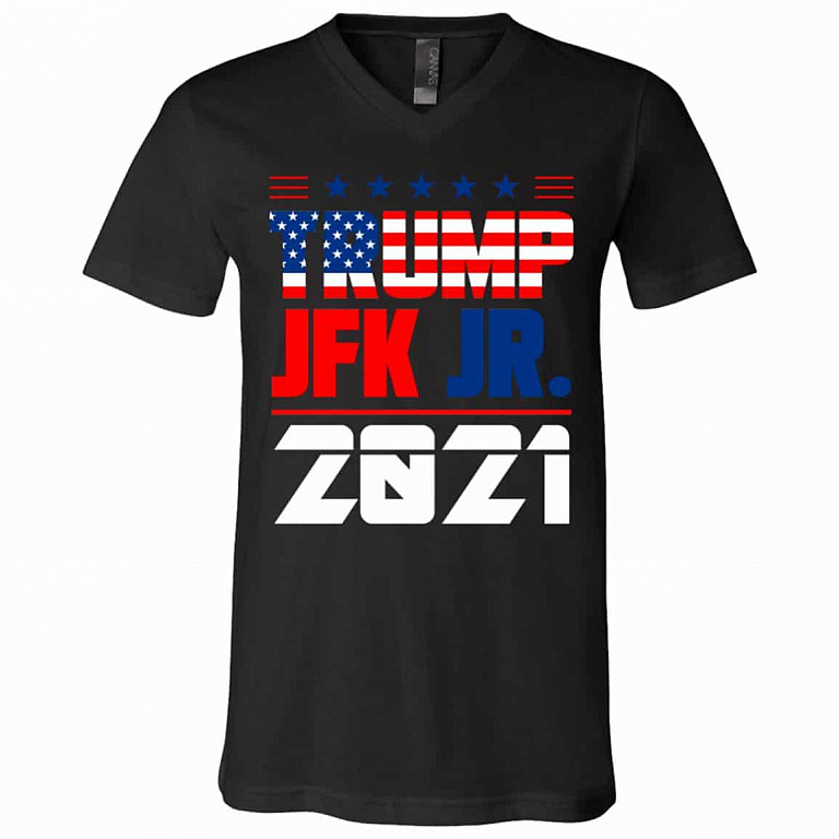 trump tee, Black, V-Neck T-Shirt
