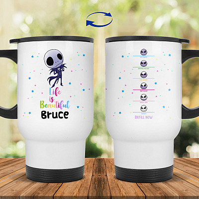 14 oz. White Travel Mug