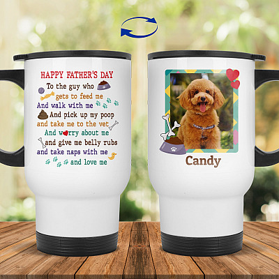 14 oz. White Travel Mug