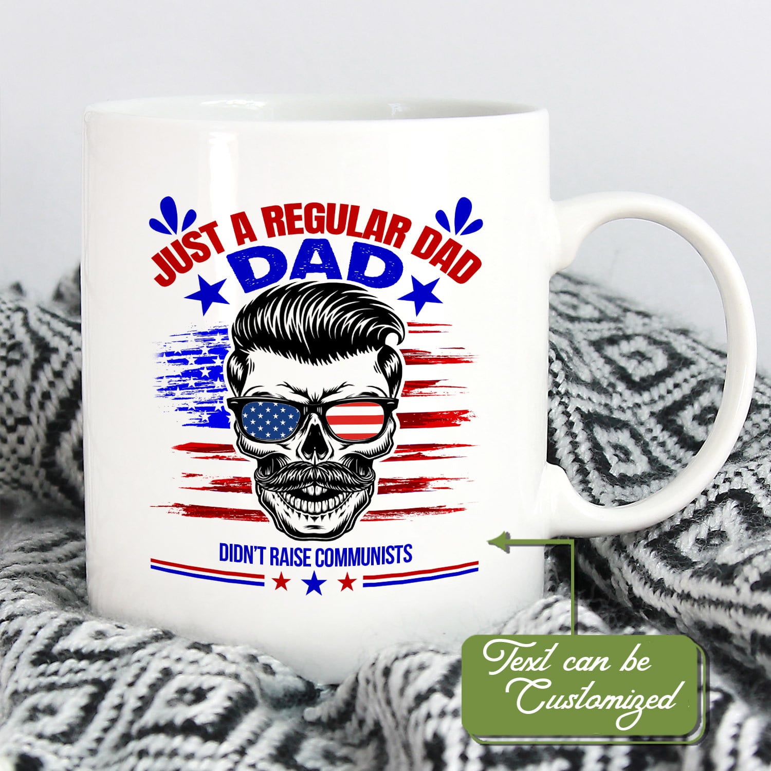 3KT. Just A Reglar Dad America Flag Skull_mk2