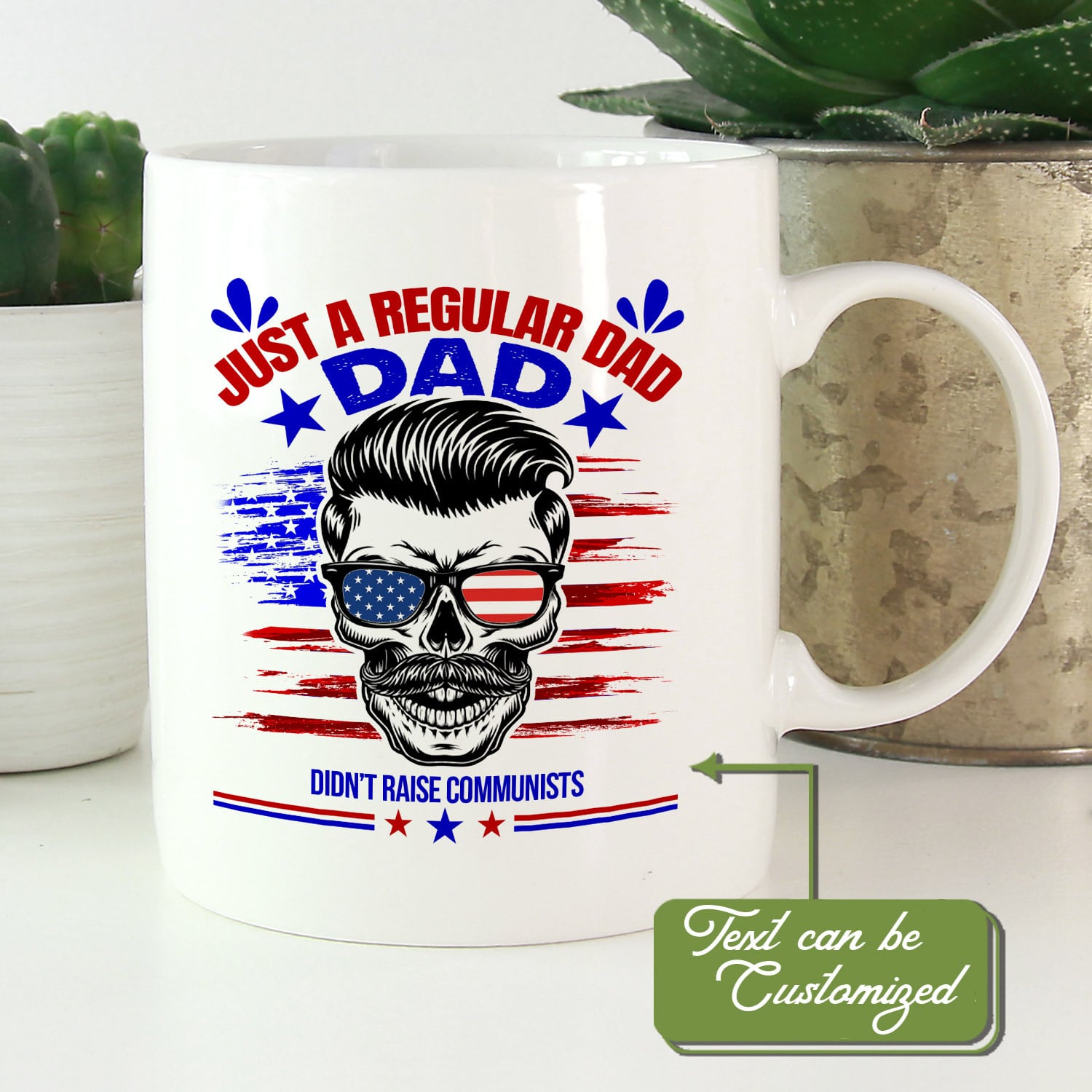 3KT. Just A Reglar Dad America Flag Skull_mk3