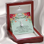Happy Retirement Alluring Beauty Pendant Necklace - Coworker Boss Leader Retirement Gift - Farewell Gifts